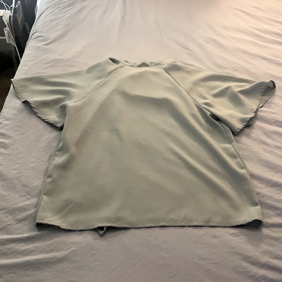 Shein Tie Neck Top, Size Small, Dusty Blue - Picture 2 of 2